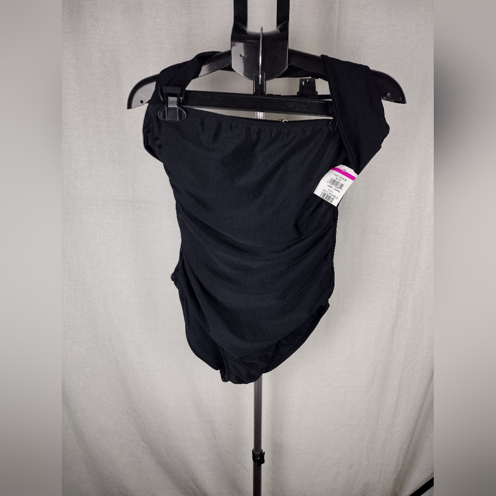 Rachel Rachel Roy Black Cutout Asymmetrical One-Piece Swimsuit Size Medi… - Picture 7 of 16